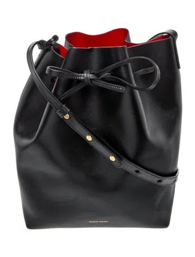 Pre-owned Mansur Gavriel Leather Shoulder Bag In Black