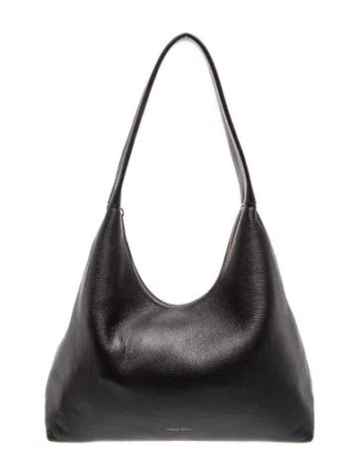 Pre-owned Mansur Gavriel Leather Shoulder Bag In Black