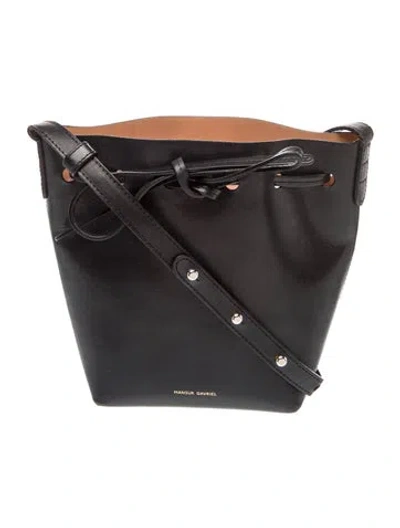 Pre-owned Mansur Gavriel Leather Shoulder Bag In Black