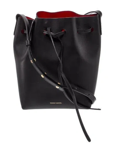 Pre-owned Mansur Gavriel Leather Shoulder Bag In Black