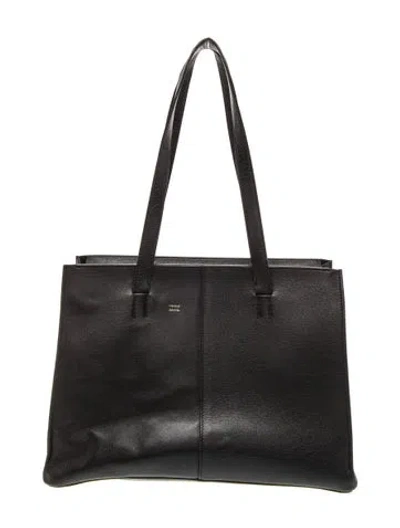 Pre-owned Mansur Gavriel Leather Shoulder Bag In Black