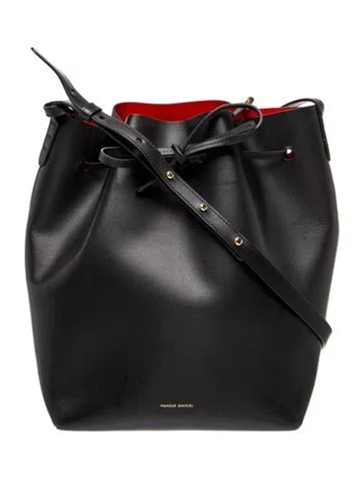 Pre-owned Mansur Gavriel Leather Shoulder Bag In Black