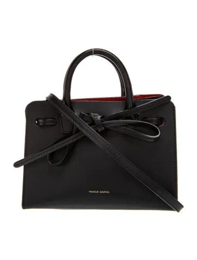 Pre-owned Mansur Gavriel Leather Shoulder Bag In Black
