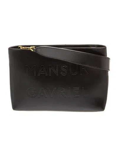 Pre-owned Mansur Gavriel Leather Shoulder Bag In Black