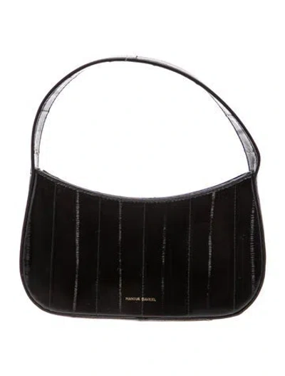 Pre-owned Mansur Gavriel Leather Shoulder Bag In Black