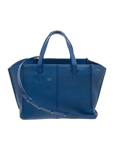 Pre-owned Mansur Gavriel Leather Shoulder Bag In Blue
