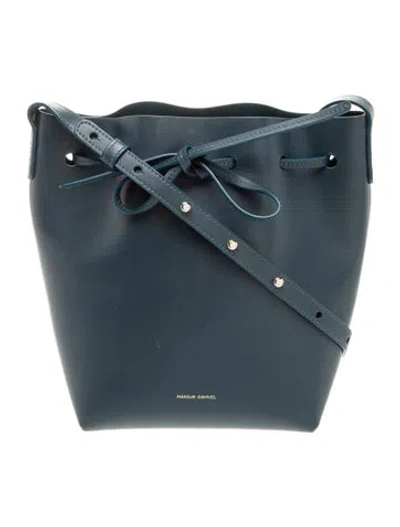 Pre-owned Mansur Gavriel Leather Shoulder Bag In Blue