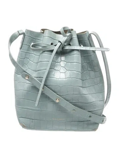 Pre-owned Mansur Gavriel Leather Shoulder Bag In Blue
