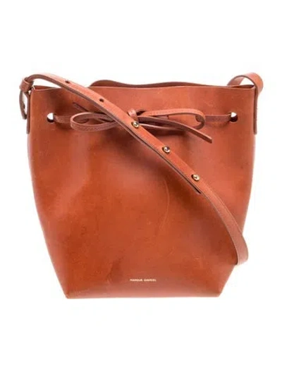 Pre-owned Mansur Gavriel Leather Shoulder Bag In Brown