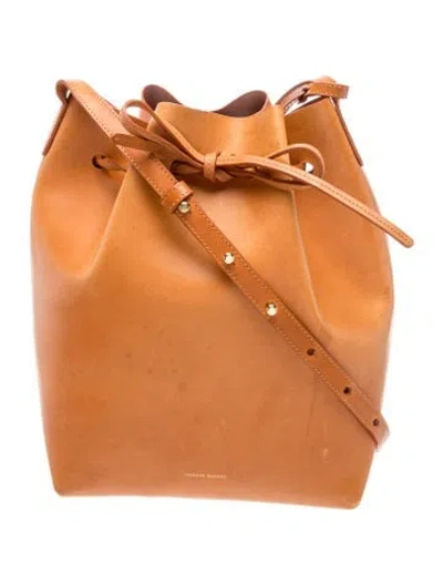 Pre-owned Mansur Gavriel Leather Shoulder Bag In Brown