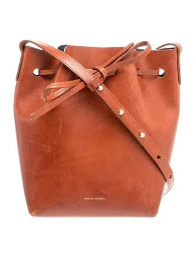 Pre-owned Mansur Gavriel Leather Shoulder Bag In Brown