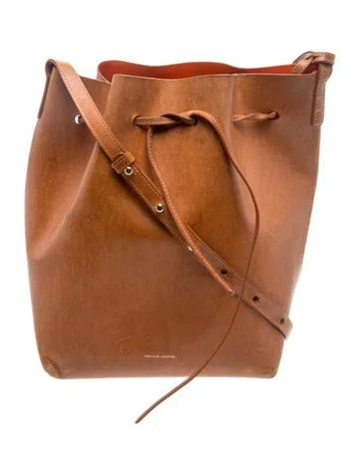 Pre-owned Mansur Gavriel Leather Shoulder Bag In Brown