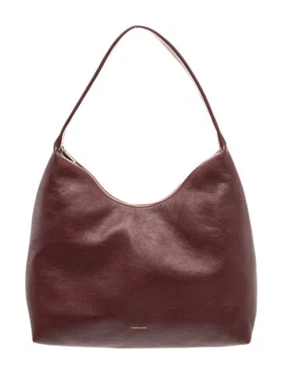 Pre-owned Mansur Gavriel Leather Shoulder Bag In Burgundy