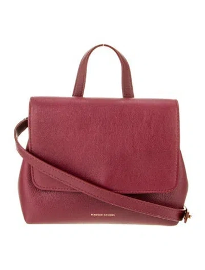 Pre-owned Mansur Gavriel Leather Shoulder Bag In Burgundy