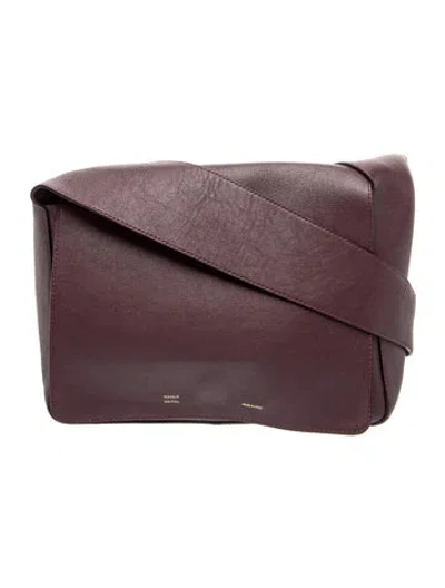 Pre-owned Mansur Gavriel Leather Shoulder Bag In Burgundy