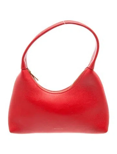 Pre-owned Mansur Gavriel Leather Shoulder Bag In Burgundy