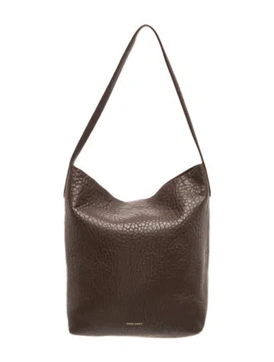 Pre-owned Mansur Gavriel Leather Shoulder Bag In Gray