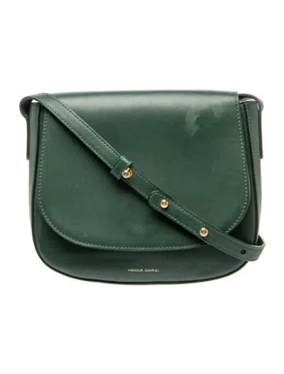 Pre-owned Mansur Gavriel Leather Shoulder Bag In Green