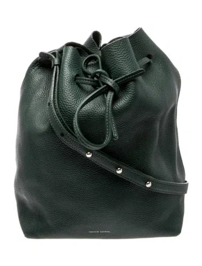 Pre-owned Mansur Gavriel Leather Shoulder Bag In Green