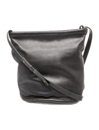 Pre-owned Mansur Gavriel Leather Shoulder Bag In Grey