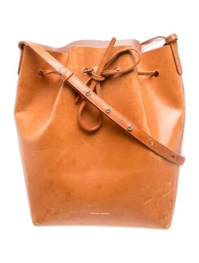 Pre-owned Mansur Gavriel Leather Shoulder Bag In Neutral