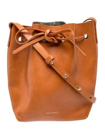 Pre-owned Mansur Gavriel Leather Shoulder Bag In Neutral