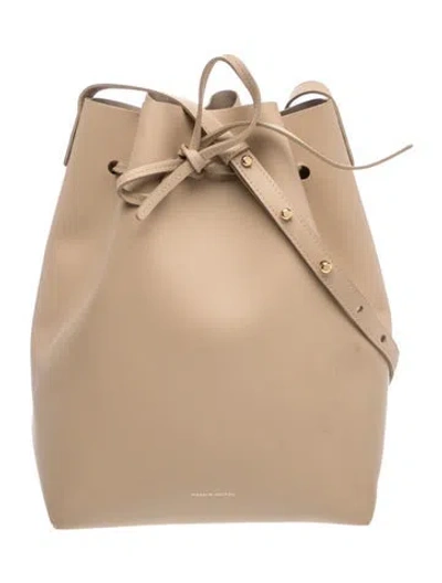 Pre-owned Mansur Gavriel Leather Shoulder Bag In Neutrals