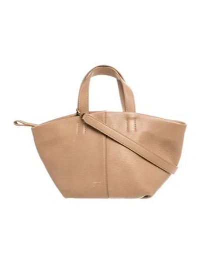 Pre-owned Mansur Gavriel Leather Shoulder Bag In Neutrals