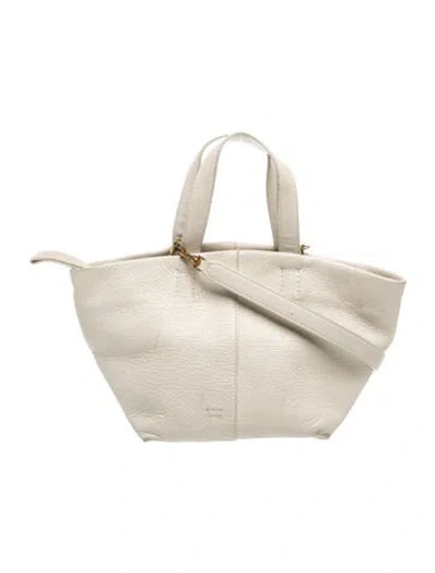 Pre-owned Mansur Gavriel Leather Shoulder Bag In Neutrals