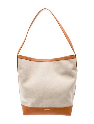 Pre-owned Mansur Gavriel Leather Shoulder Bag In Neutrals