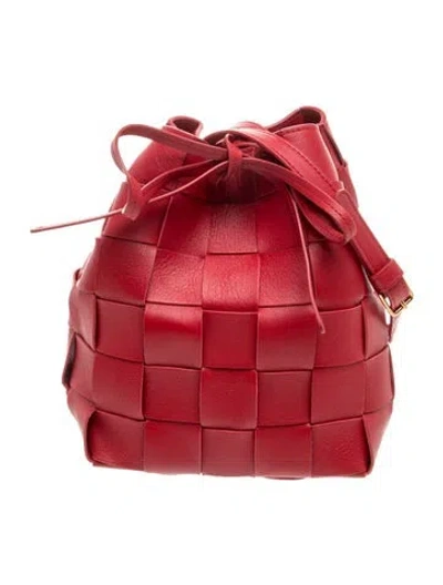 Pre-owned Mansur Gavriel Leather Shoulder Bag In Red