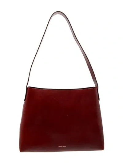 Pre-owned Mansur Gavriel Leather Shoulder Bag In Red