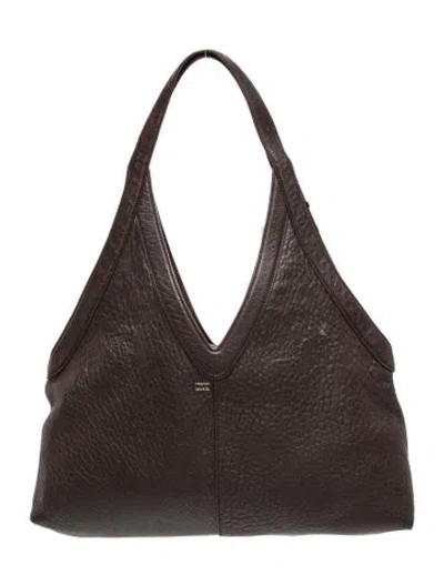Pre-owned Mansur Gavriel Leather Shoulder Bag W/ Tags In Grey
