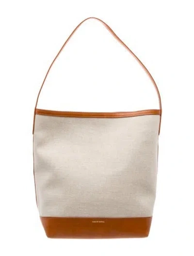 Pre-owned Mansur Gavriel Leather Shoulder Bag W/ Tags In Neutral
