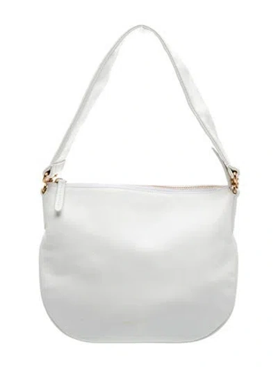 Pre-owned Mansur Gavriel Leather Shoulder Bag In White