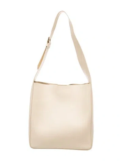 Pre-owned Mansur Gavriel Leather Shoulder Bag In White