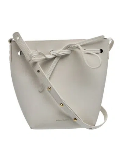Pre-owned Mansur Gavriel Leather Shoulder Bag In White
