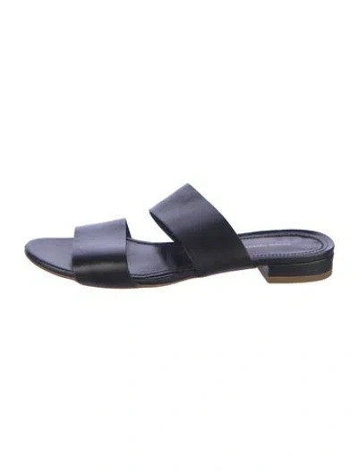 Pre-owned Mansur Gavriel Leather Slides In Blue