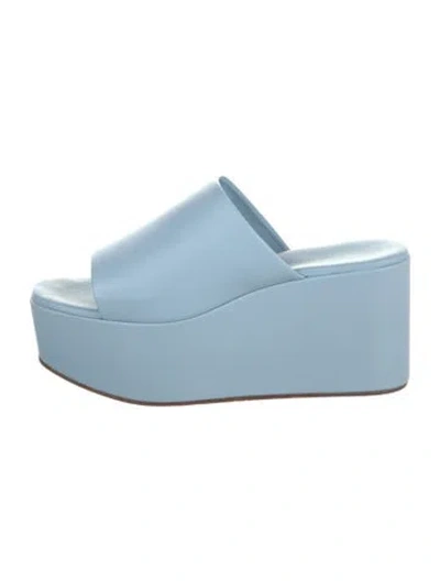 Pre-owned Mansur Gavriel Leather Slides In Blue