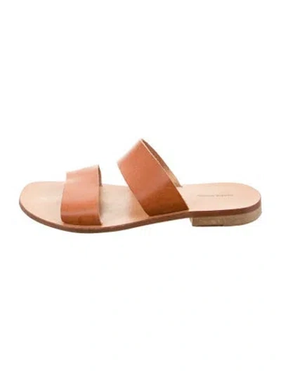 Pre-owned Mansur Gavriel Leather Slides In Neutral