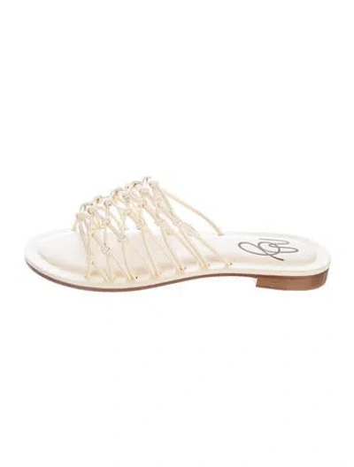 Pre-owned Mansur Gavriel Leather Slides In Neutrals