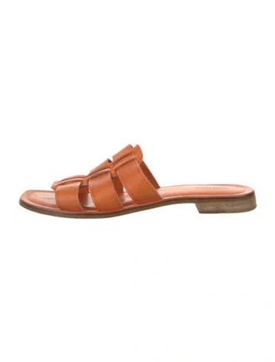 Pre-owned Mansur Gavriel Leather Slides In Neutrals