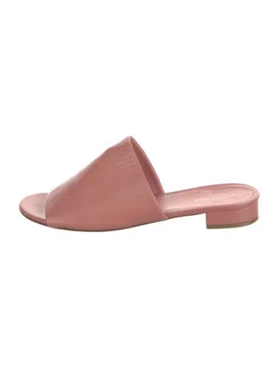 Pre-owned Mansur Gavriel Leather Slides In Pink