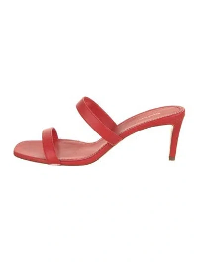 Pre-owned Mansur Gavriel Leather Slides In Red