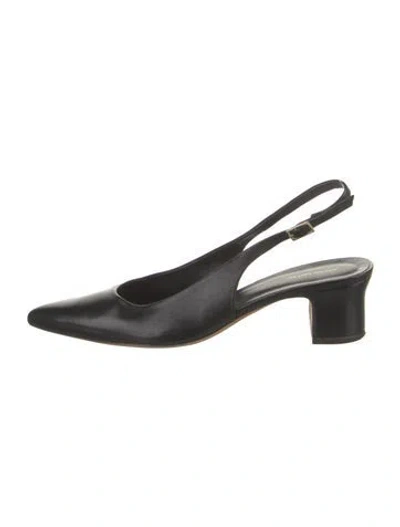 Pre-owned Mansur Gavriel Leather Slingback Pumps In Black