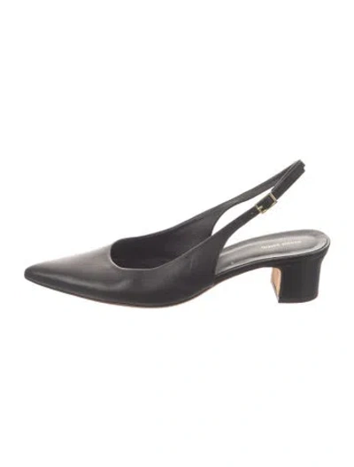 Pre-owned Mansur Gavriel Leather Slingback Pumps In Black