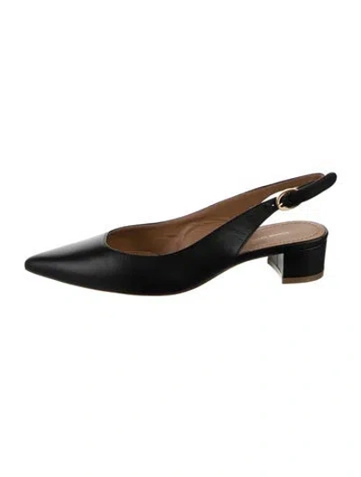 Pre-owned Mansur Gavriel Leather Slingback Pumps In Black