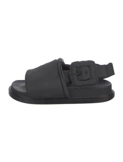 Pre-owned Mansur Gavriel Leather Slingback Sandals In Black