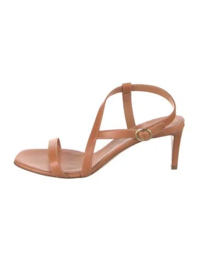 Pre-owned Mansur Gavriel Leather Slingback Sandals In Brown