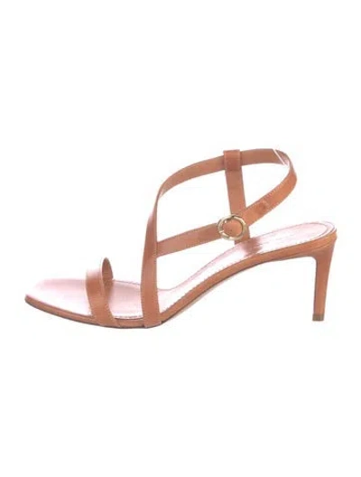 Pre-owned Mansur Gavriel Leather Slingback Sandals In Brown